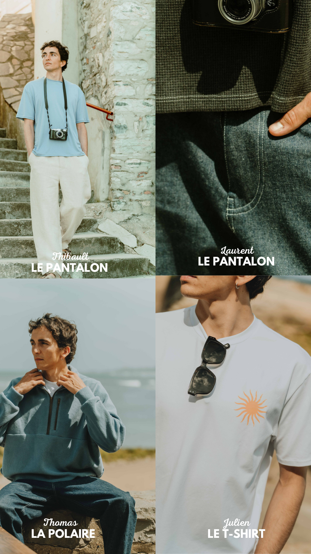 Patrons homme du coffret Sea You avec Thibault, Laurent, Thomas et Julien.