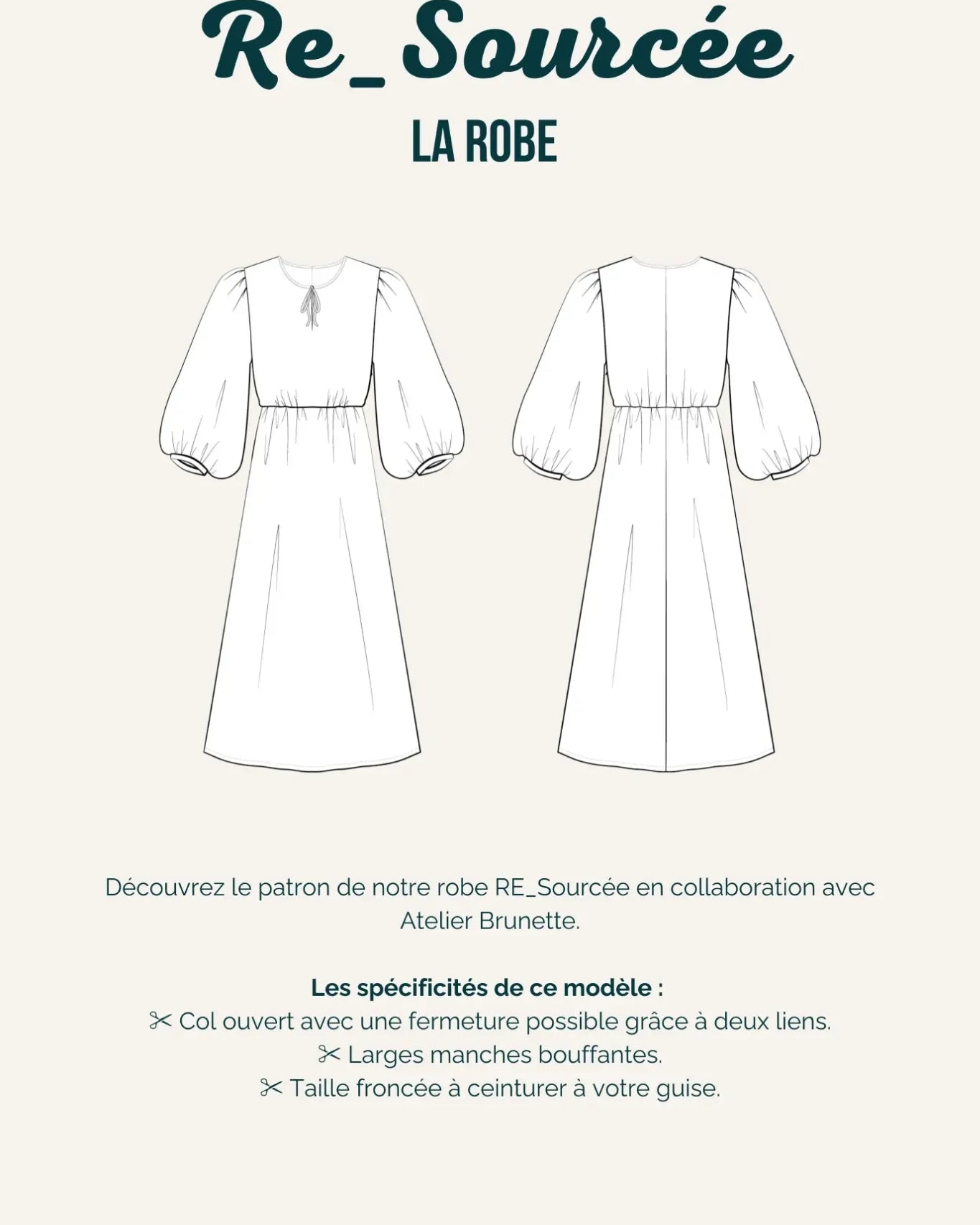 Illustration technique du kit couture de la robe RE_Sourcée.