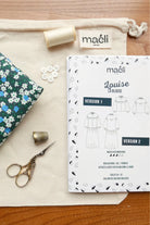 Contenus du kit couture pour réaliser la blouse Louise Maéli Paris.