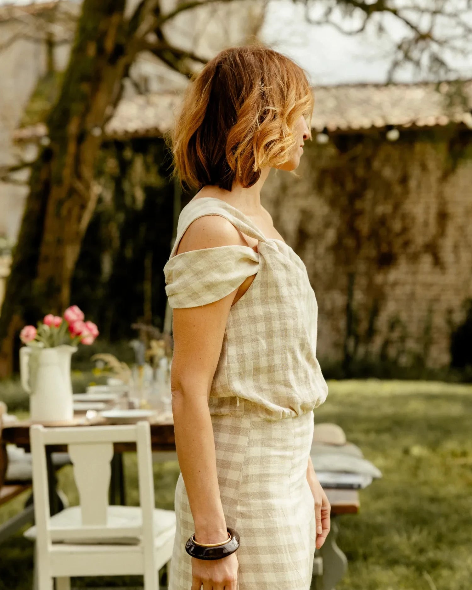 Patron de couture Clara zoom robe asymétrique de Maéli Paris