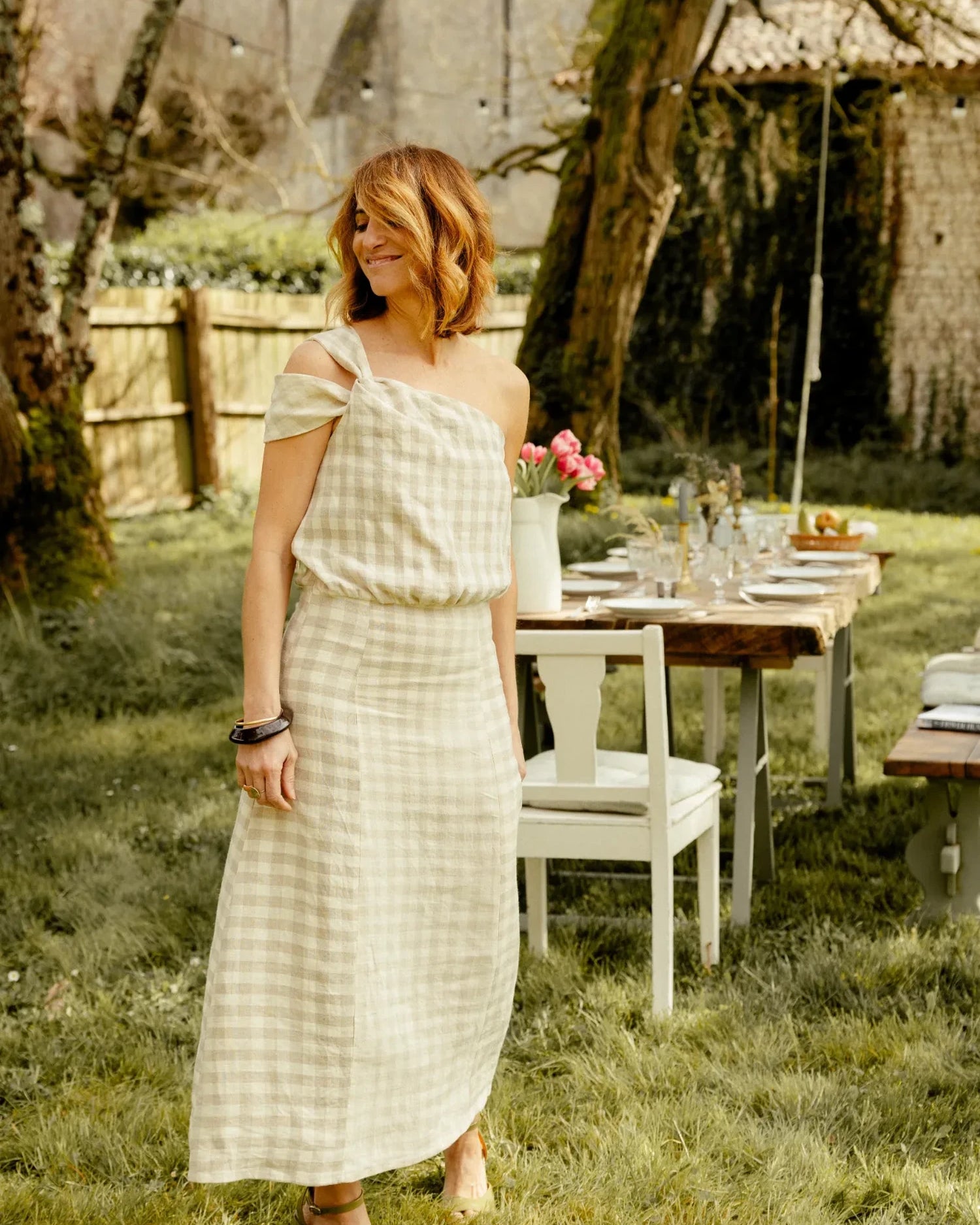 Patron de couture robe Clara upcycling vichy de Maéli Paris