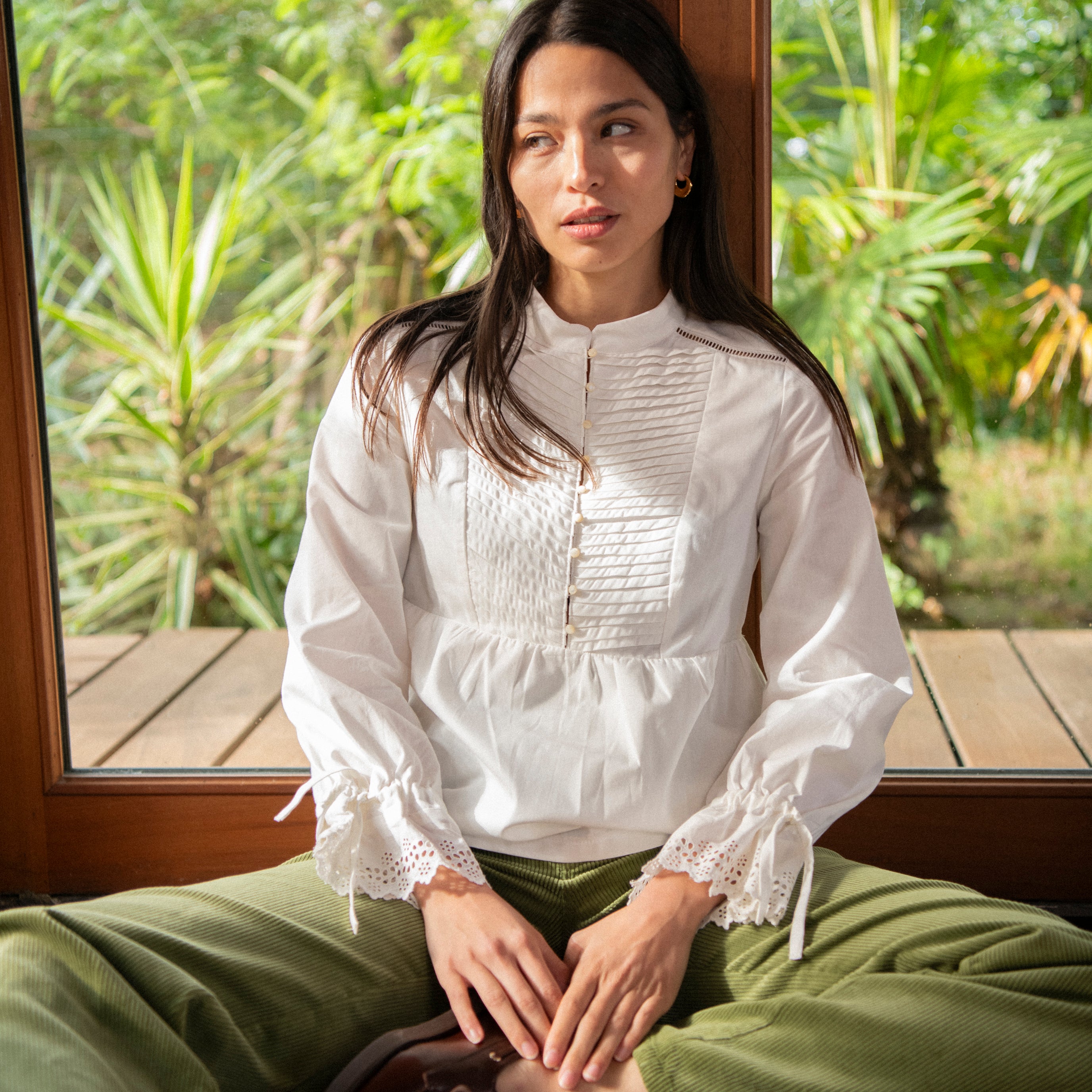 patron couture blouse clothilde femme avec plastron plis religieuse et coupe ample