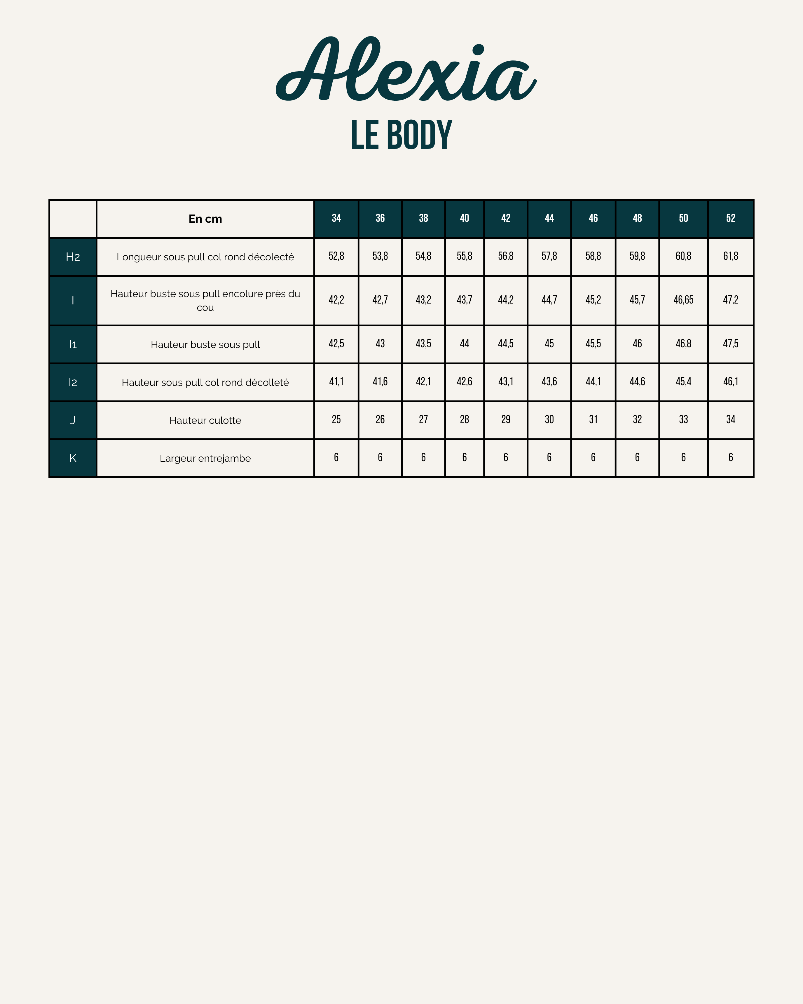 guide tailles patron couture body alexia schema technique mesures body et sous pull