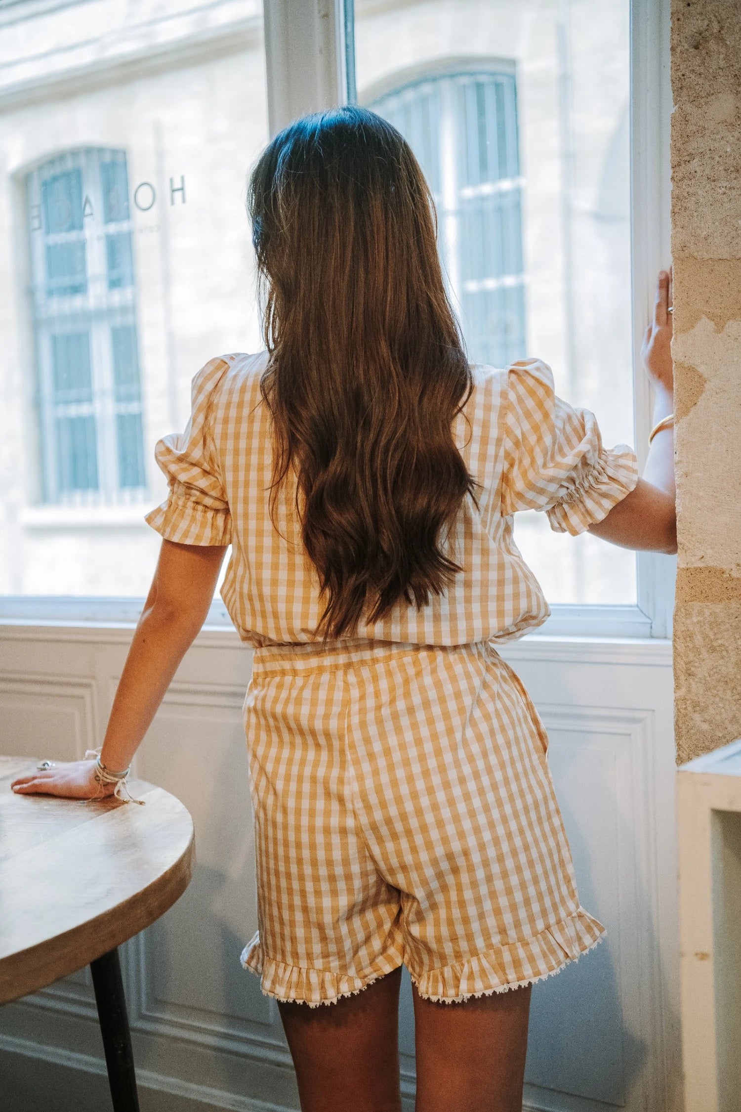 Version short du patron Pauline Maéli, avec un petit volant.