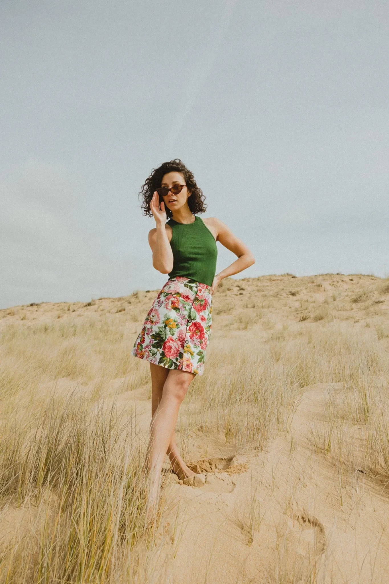 Patron jupe fleurie Sacha, upcycling rideau.