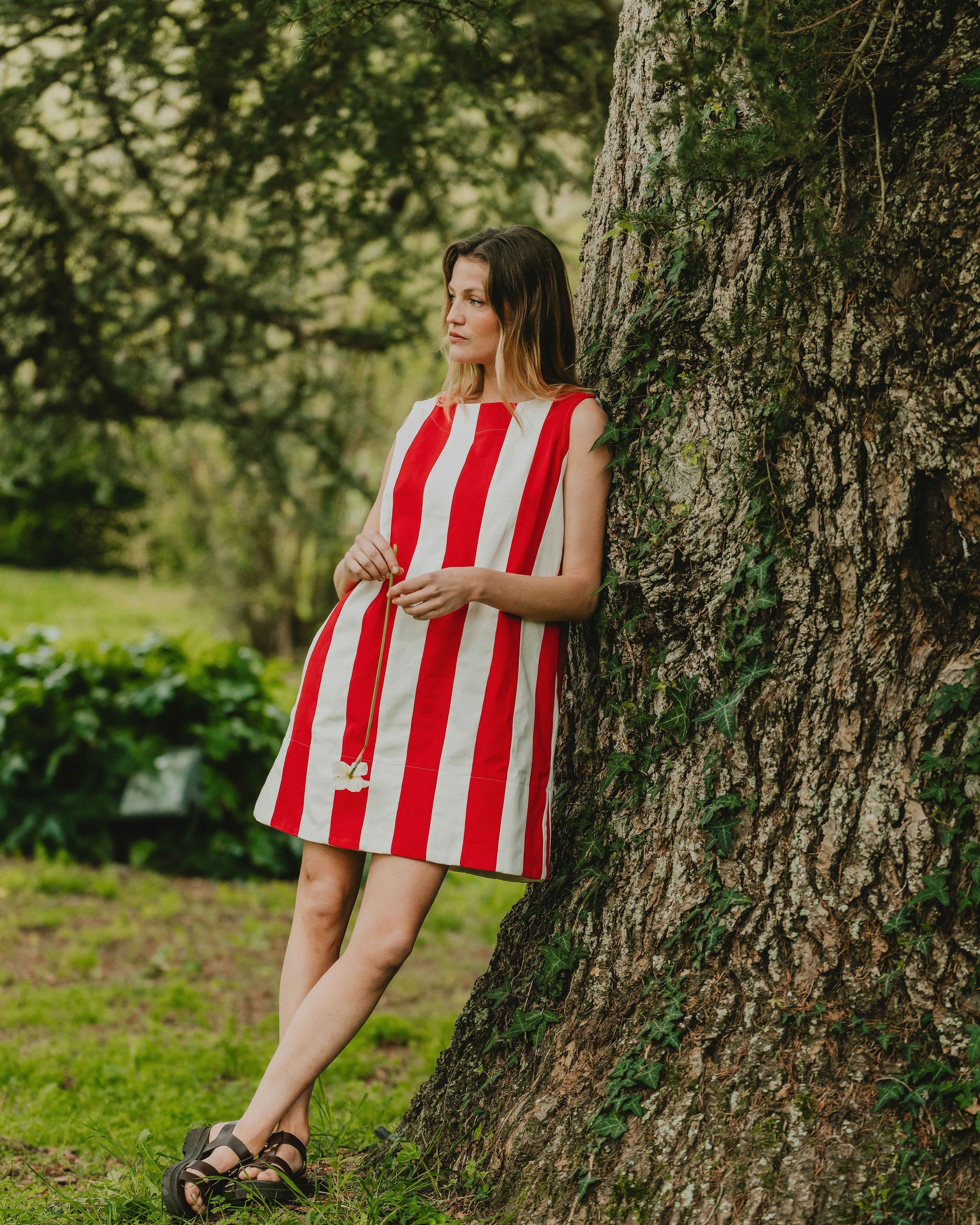 robe rayee femme look ete patron couture robe droite sans manches