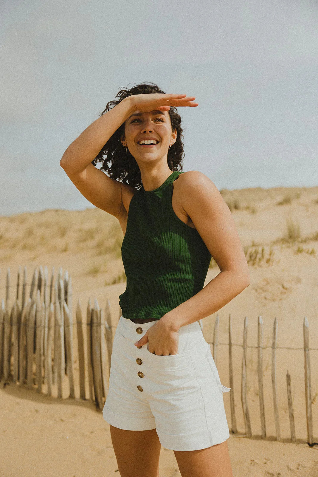 Short Camille Blanc Maéli Paris pour femme.