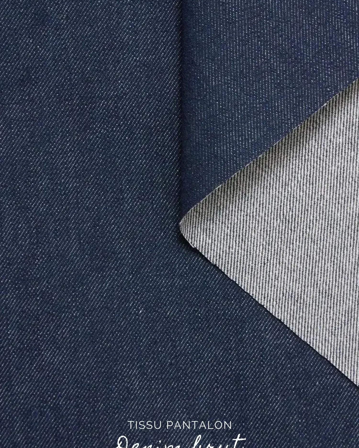 Tissu denim extérieur pour kit couture Camille personnalisable.