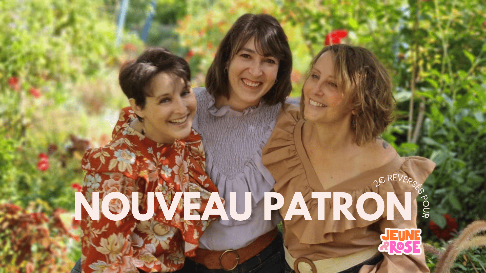 Marie, Françoise et Marie posent ensemble pour le patron de blouse Françoise