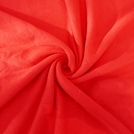 Tissu Coton bio - Molleton Rouge - 100 cm * 100 cm