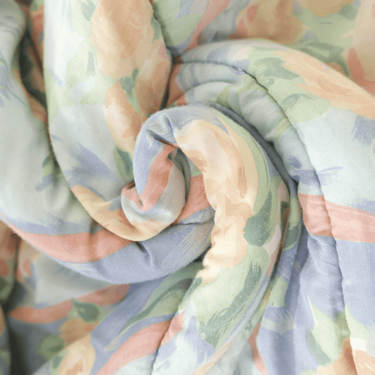 Tissu polyester - Fleuri pastel - de 100 cm * 210 cm