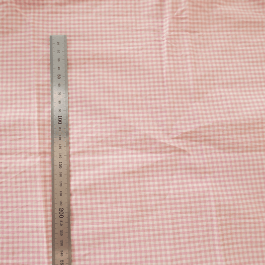 Tissu 100% Coton - Vichy rose et blanc  - 90 cm * 75 cm