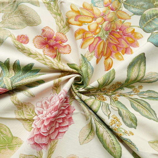 Tissu Coton - Jaune fleuris - 135 cm * 180 cm