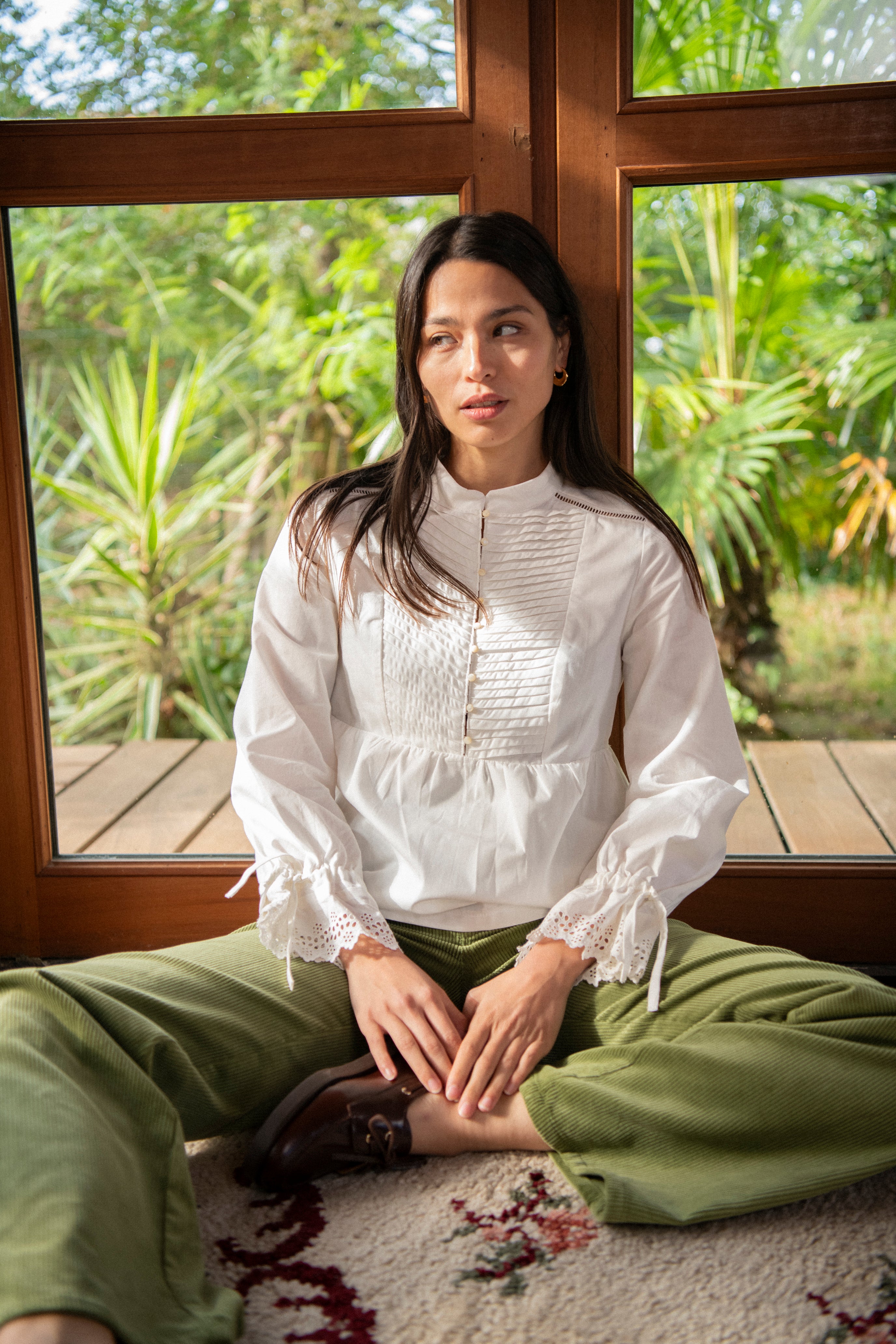 patron couture blouse clothilde femme avec plastron plis religieuse et coupe ample