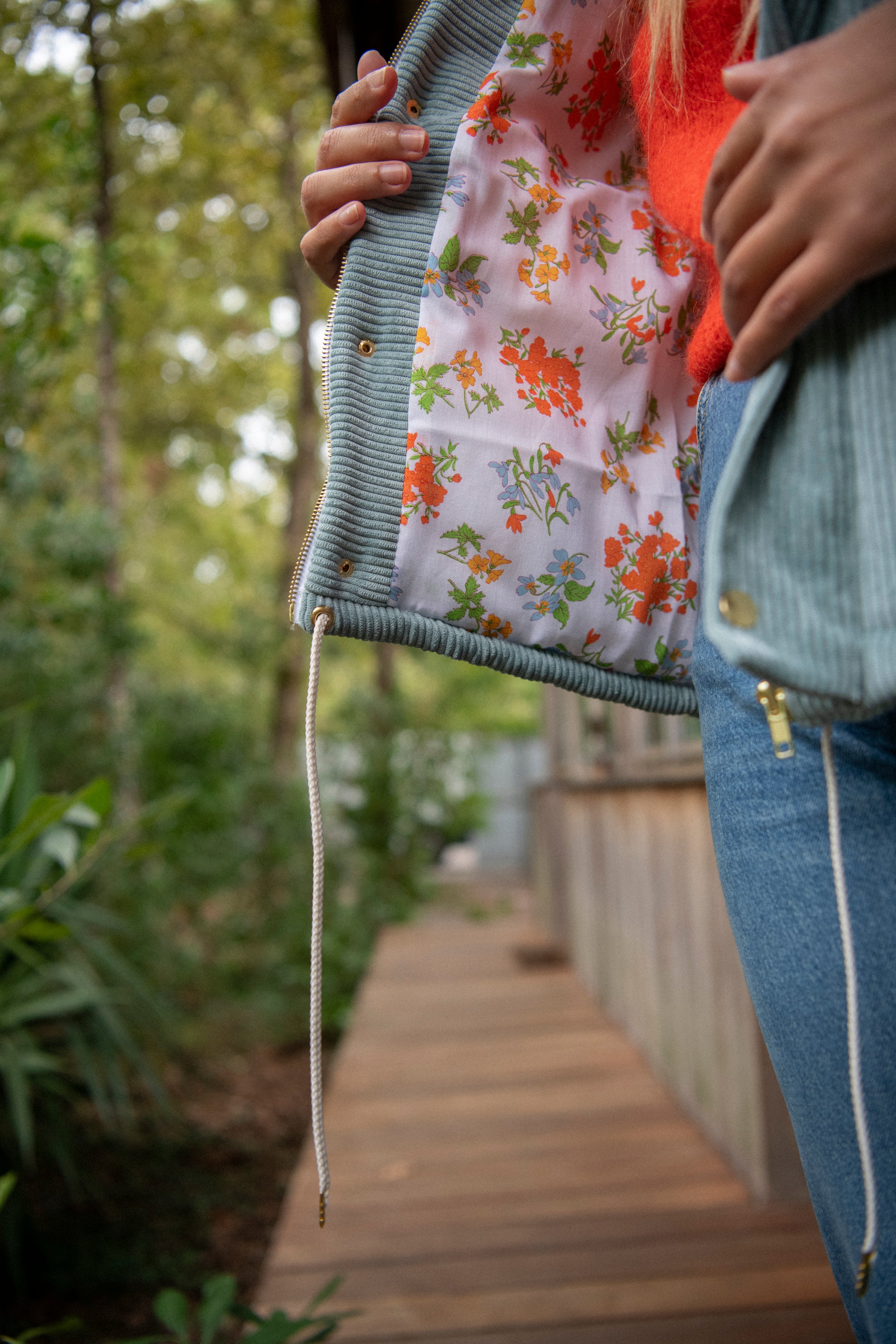 detail doublure interieur doudoune coline finitions propres et travail de matelassage
