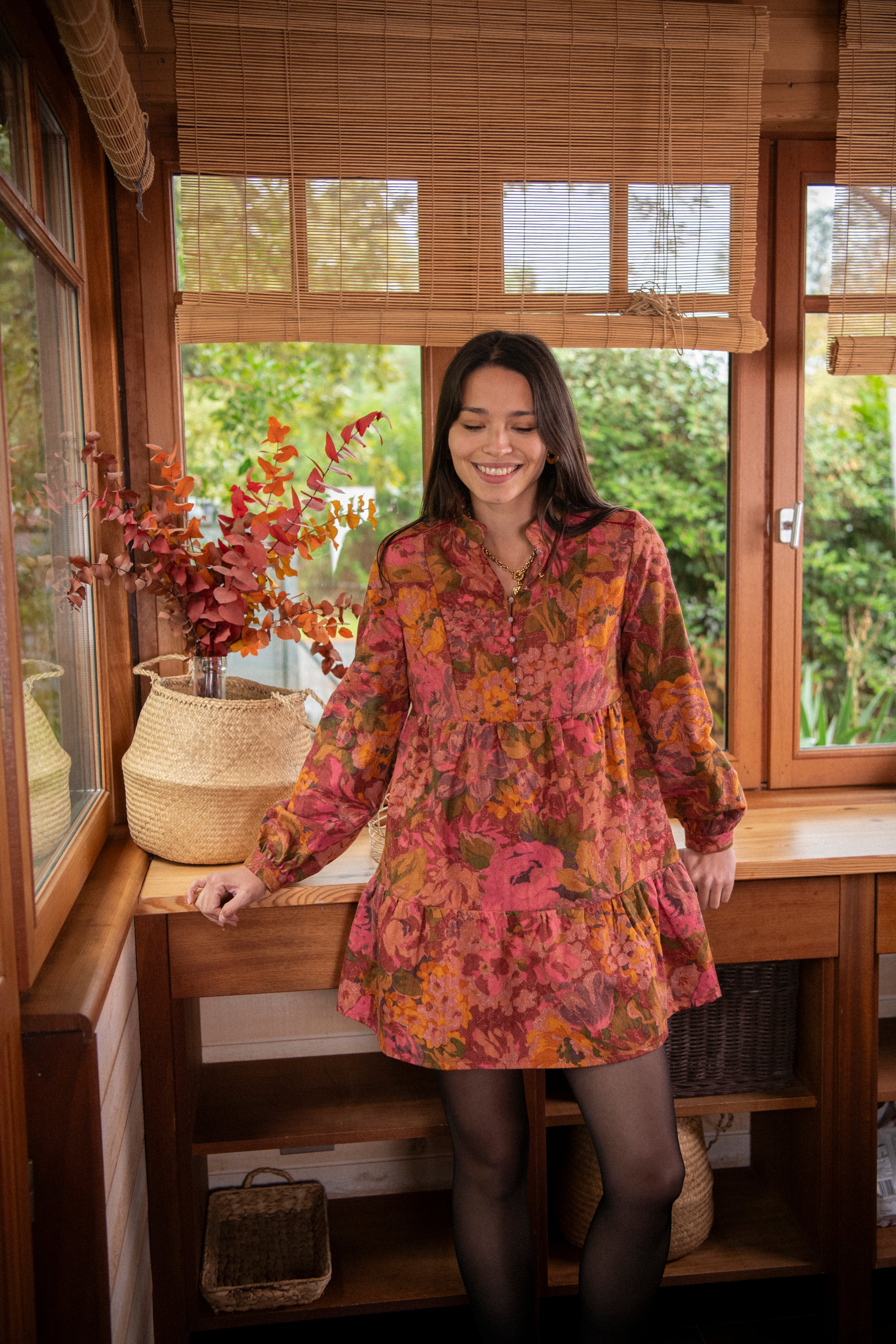 patron couture robe clothilde version robe fluide manches longues et fronces sous poitrine