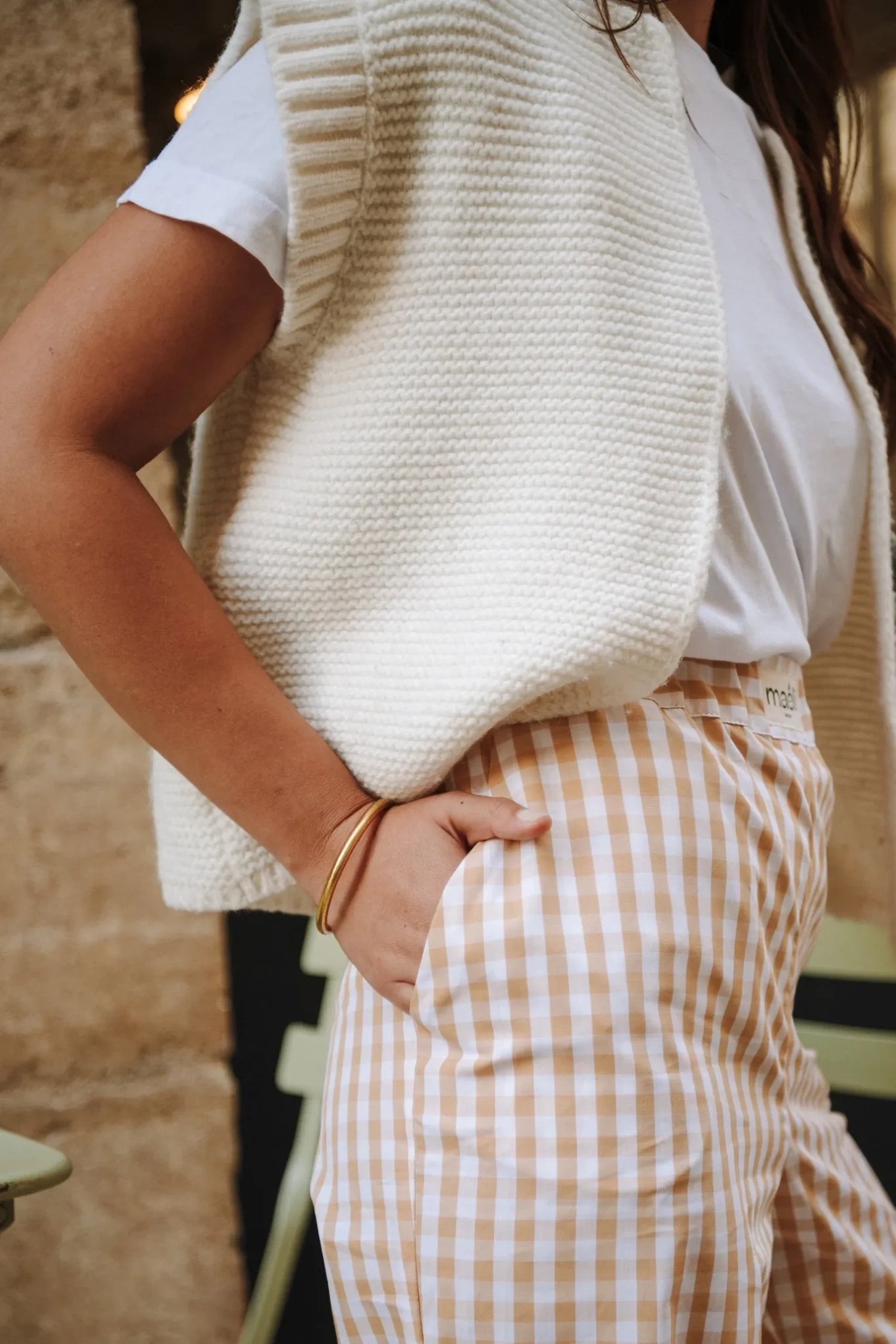 Pantalon Pauline vichy à poches.