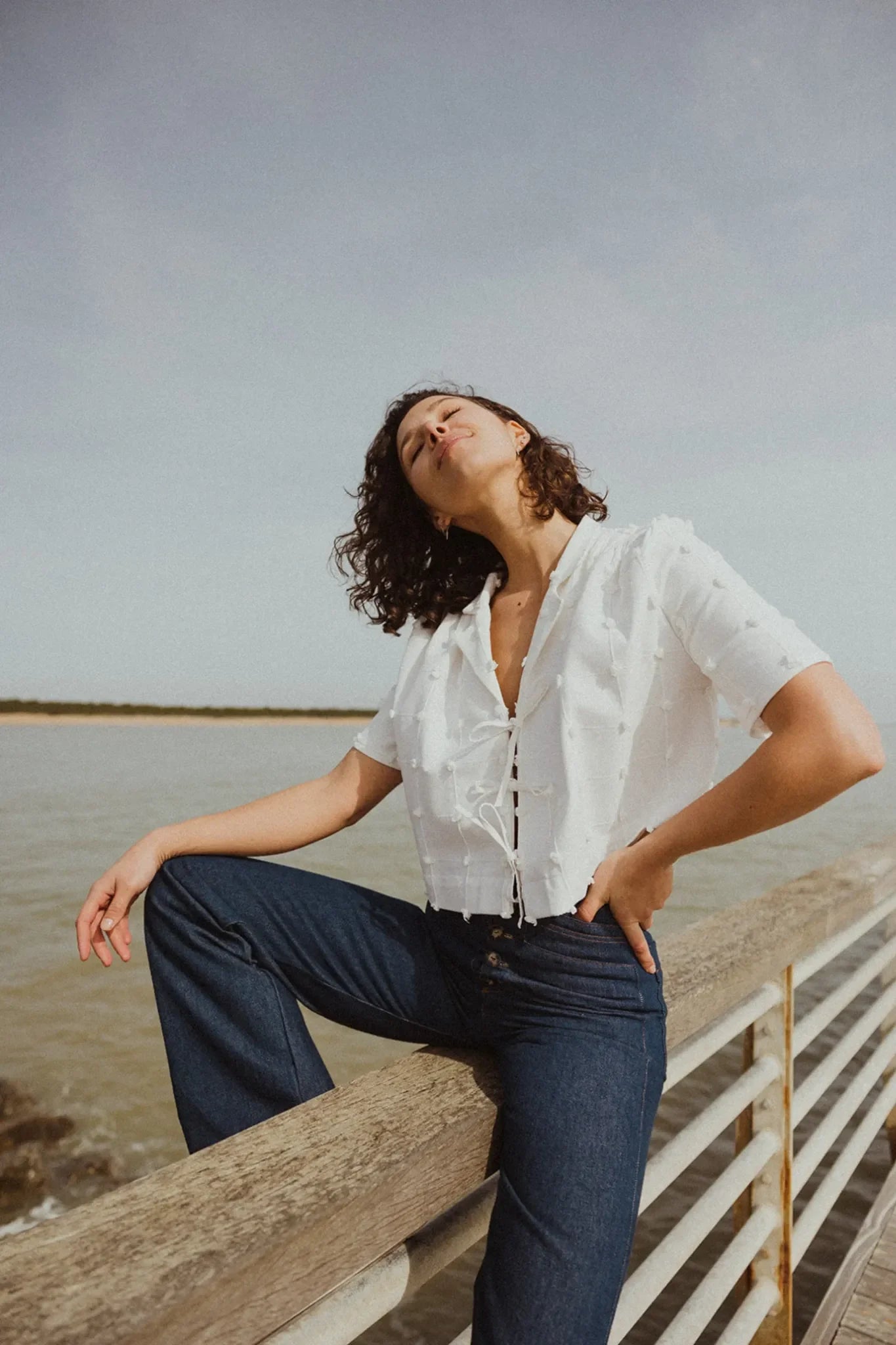 Patron chemisette Sacha, upcycling rideau vintage. Maéli Paris.