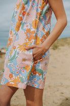 robe trapeze femme avec poches detail tissu fleuri patron couture